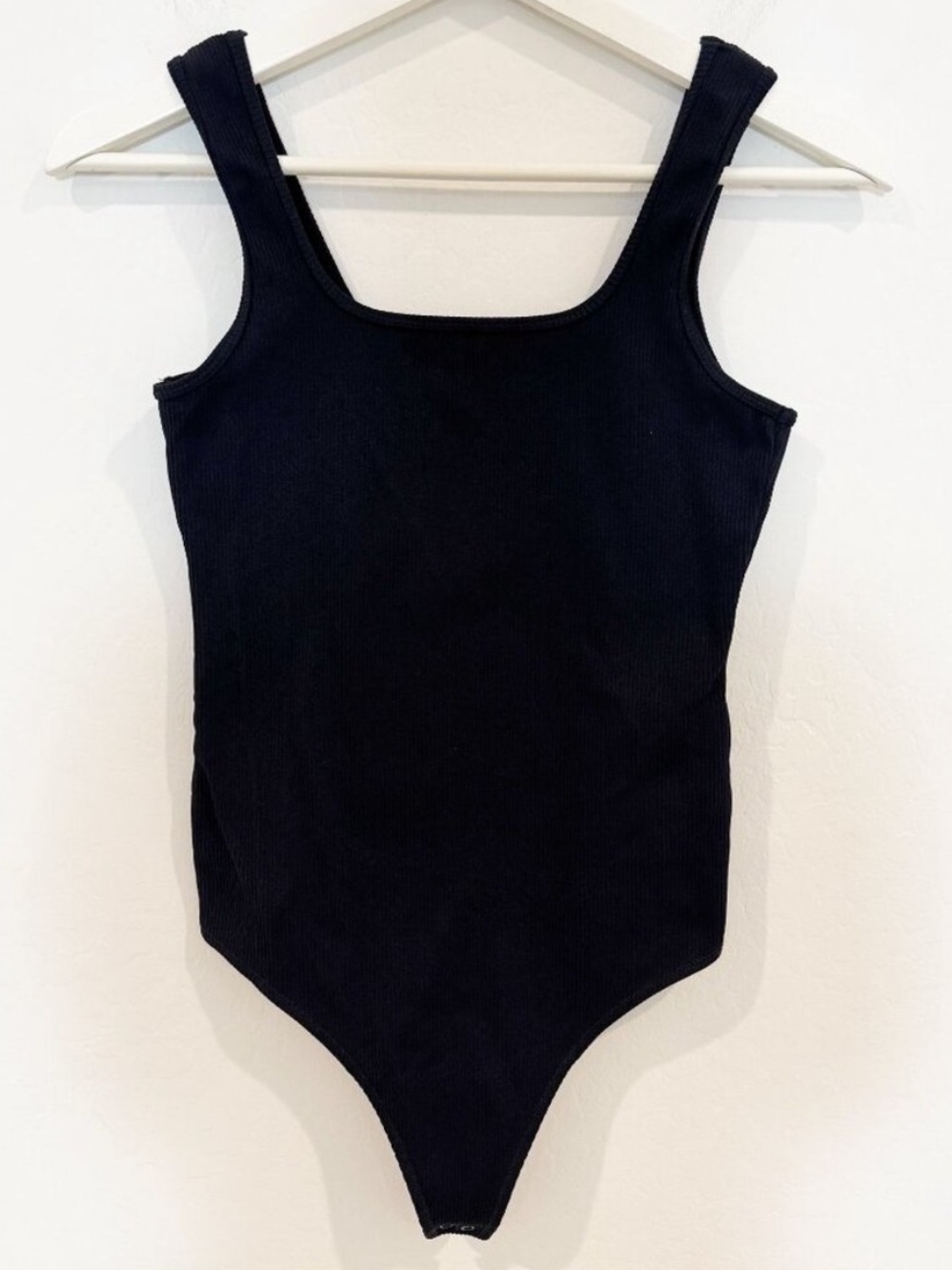 Abercrombie Bodysuit Size S Black Ribbed Square Neck Sleeveless Tank Top Capsule